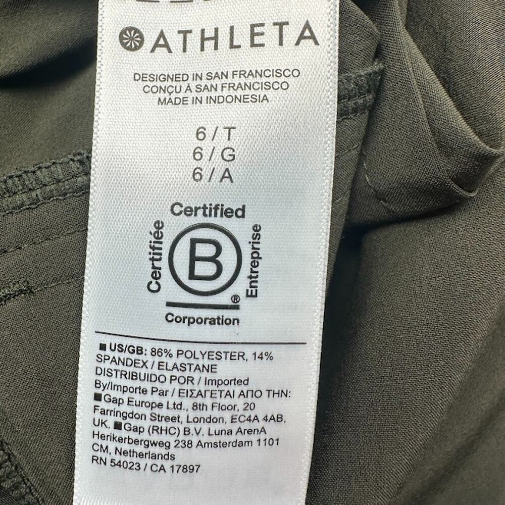 Athleta Pants Womens 6T Olive Green Brooklyn Mid Rise Ankle Utility Outdoor Hike - Picture 8 of 13